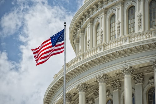 US Flag Flies Above the US Senate