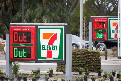 A broken-down petrol station due to the Colonial Pipeline Cyber attack.