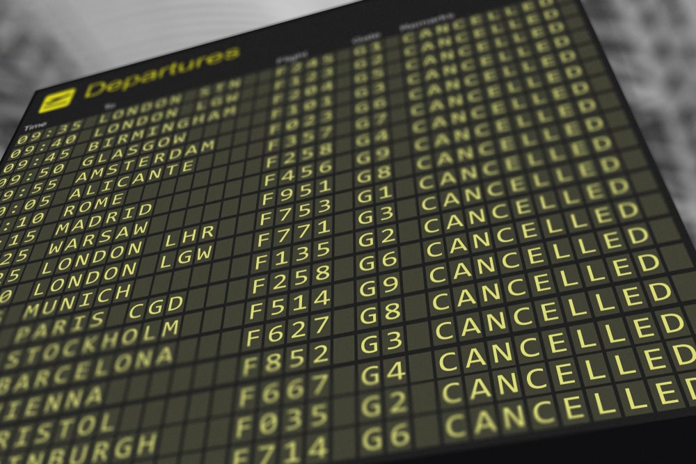 Cancelled Departure Flight Board