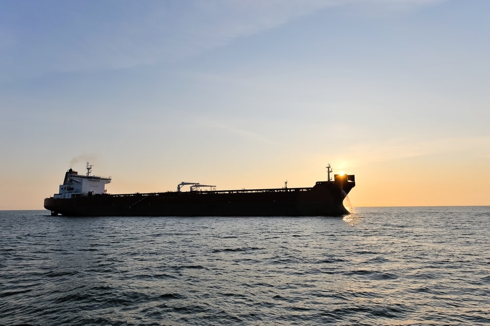 Crude Oil Tanker at Sea.