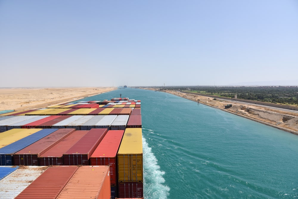 Container Ship in Suez Canal